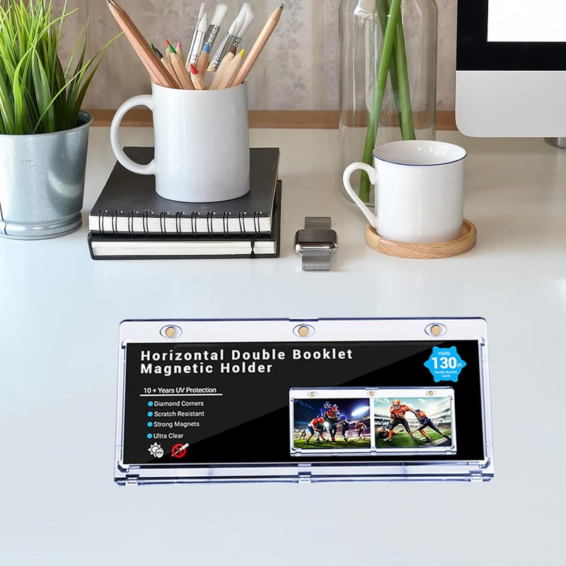 RIXUGIT 2-Pack Booklet Magnetic Card Holders - 187mm One Touch Magnetic Booklet Card Holder, Horizontal Booklet One Touch, 130PT Booklet Magnetic Case, Collection Display Frame，Inner Size 7.32"x2.56"x0.15" - Image 5